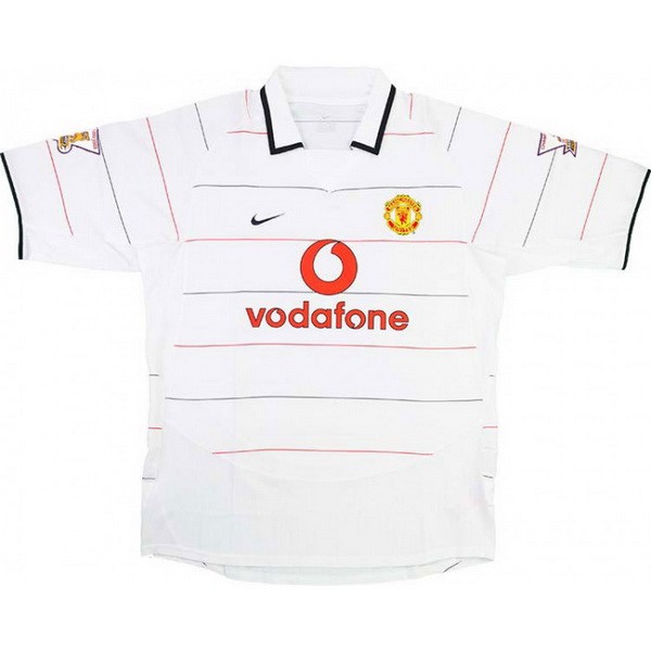 Tailandia Camiseta Manchester United Segunda equipación Retro 2003 2005 Blanco